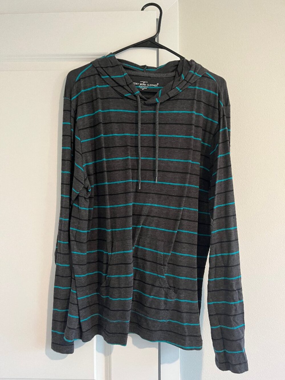 Men's Soft Sunday Work Clothes Striped Hoodie Size XL